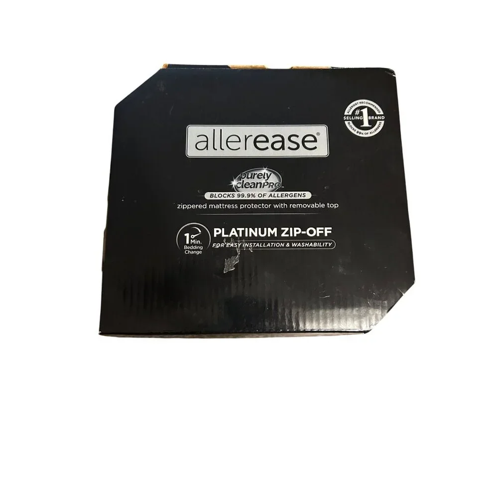 Allerease Twin Platinum Zip-Off Mattress Protector With Removable Top - Blocks A - Picture 3 of 3